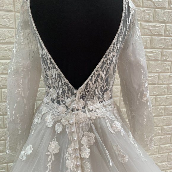 Madison James Style #MJ617 Long Sleeve Wedding Gown - Picture 4 of 12